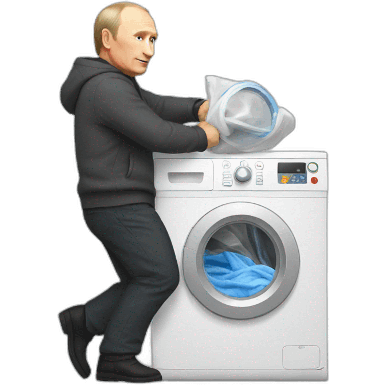 Putin carrying washing machine emoji