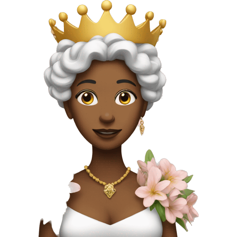 Queen with flowers emoji