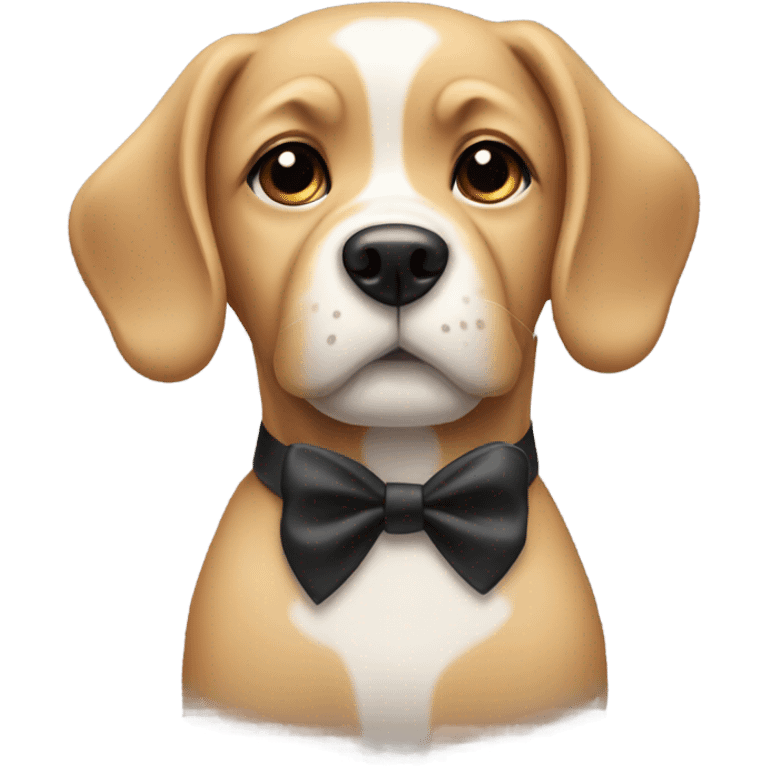 Dog wearing a black bow emoji