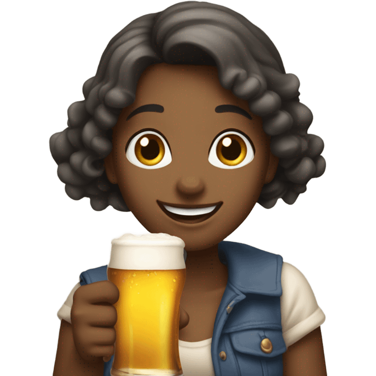 Girl drink beer emoji