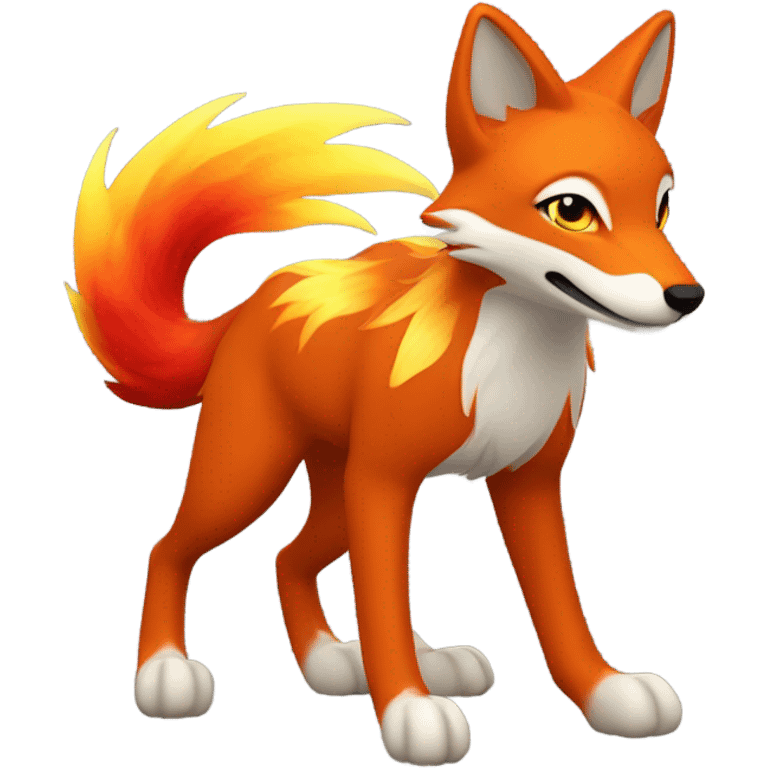 Fire FOX with 9 tail emoji