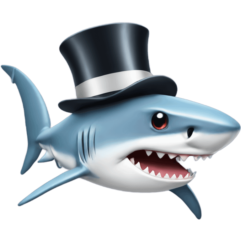 Shark with a top hat emoji