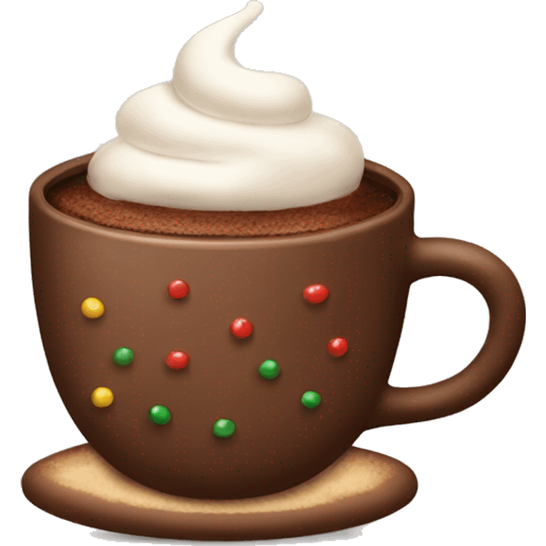 Hot cup of cocoa Christmas themed emoji