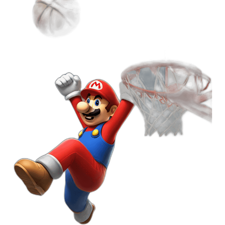 Mario doing a slam dunk emoji