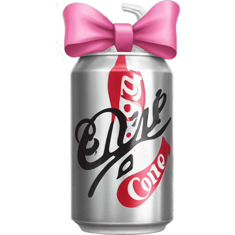 Diet Coke can with pink bow emoji