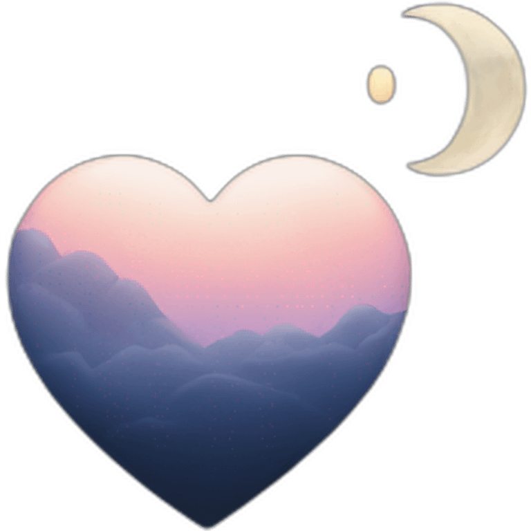 Heart with moon emoji