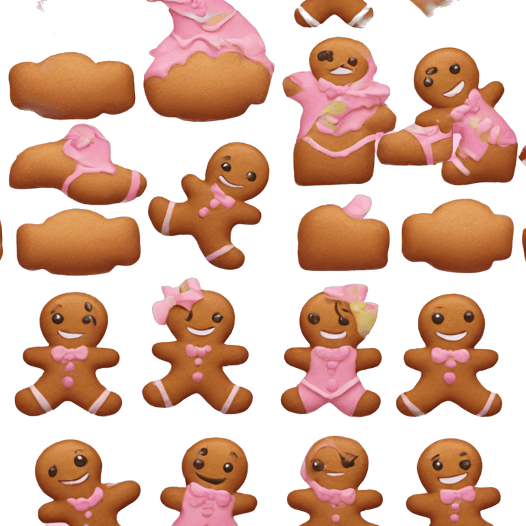 Pink gingerbread girl emoji