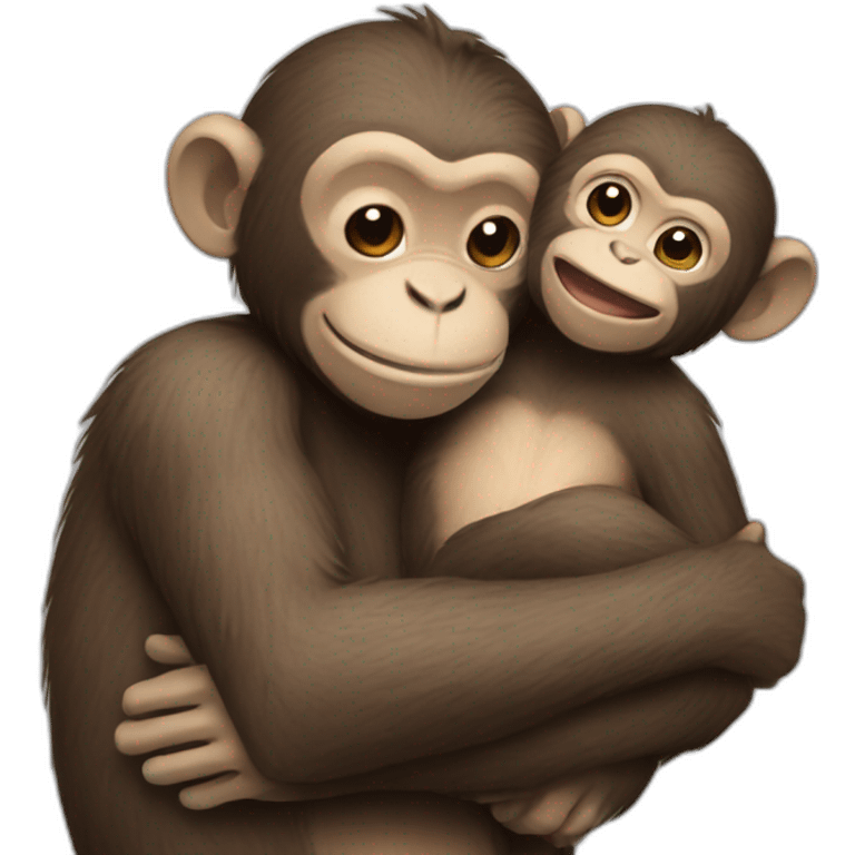 monkey hug monkey emoji