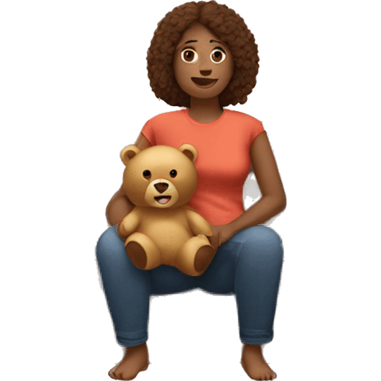 Bears around a woman on the couch  emoji