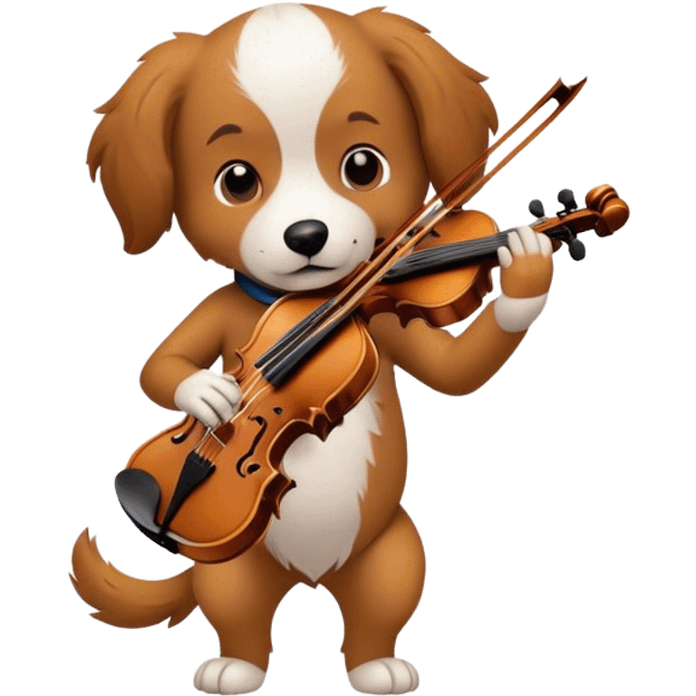 dog playing the violin emoji