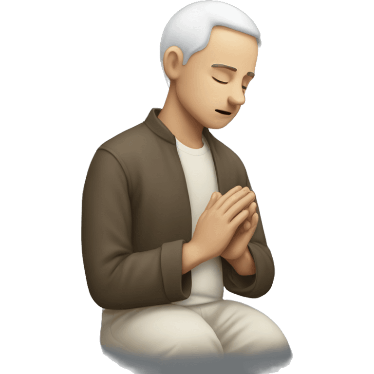 white man pray emoji