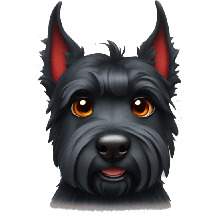 Scottish terrier with devil horns emoji