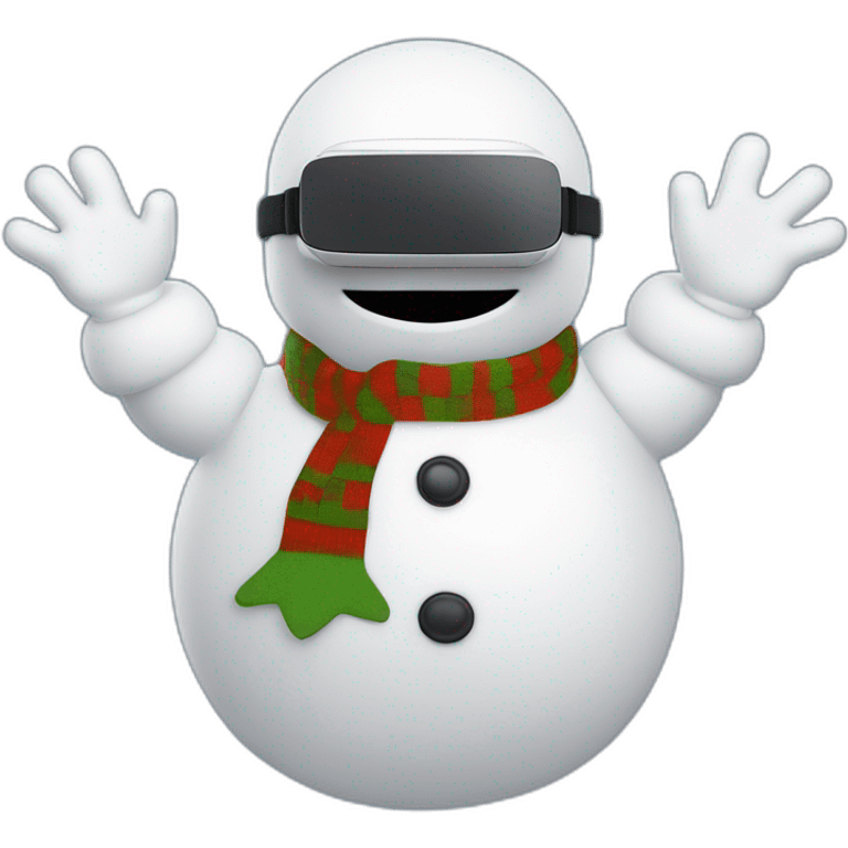 full body christmas michelin man snowman in vr headset emoji