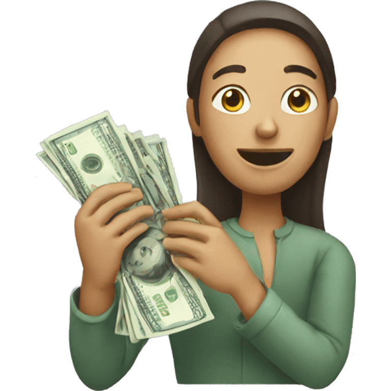 person holding money emoji