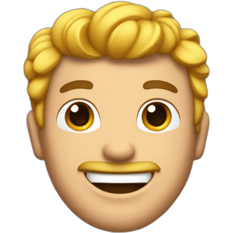 hombre feliz con corona cuerpo completo emoji