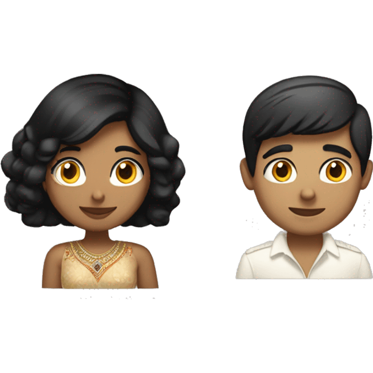 Pretty indian woman with black hair and white boyfriend couple emoji