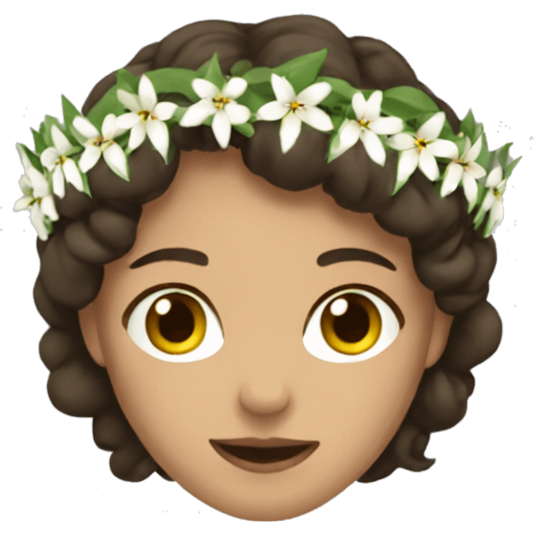 Brunette with Laurel wreath emoji