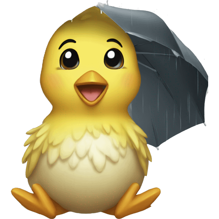 Chick in rain emoji