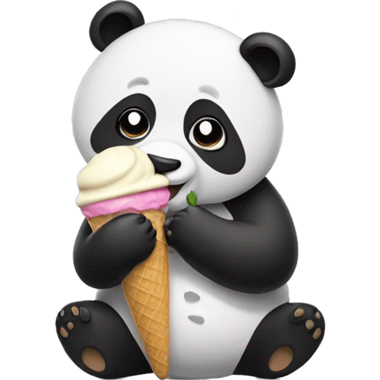 Panda eating ice cream emoji