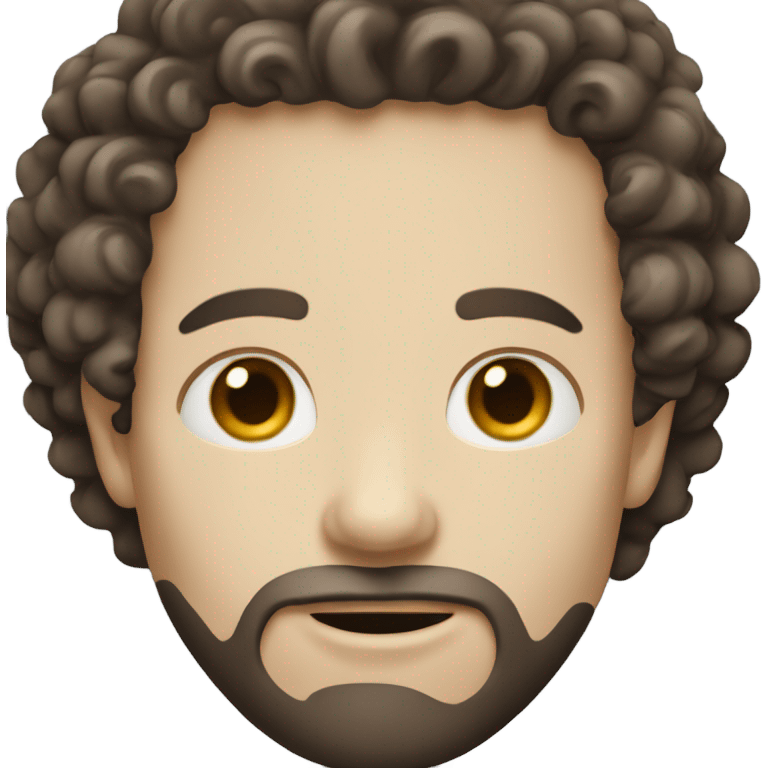 pale man with curly short dark brown hair and beard emoji