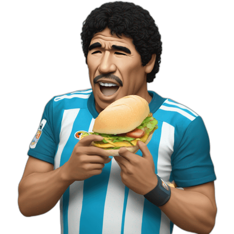 Maradona eating sandwich emoji