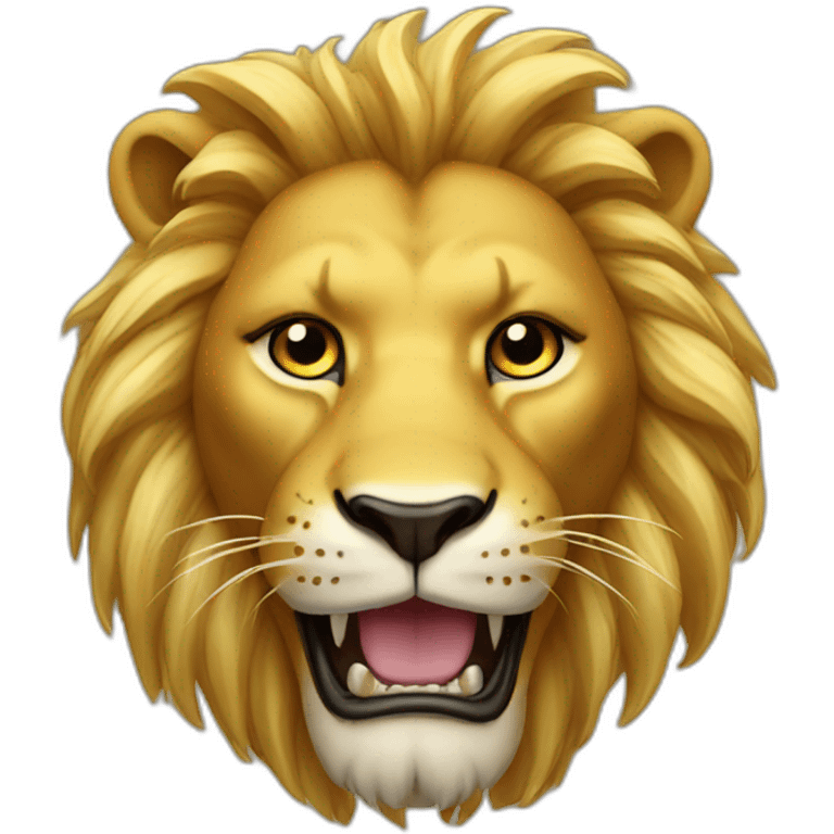 Lion face with a golden teeth emoji