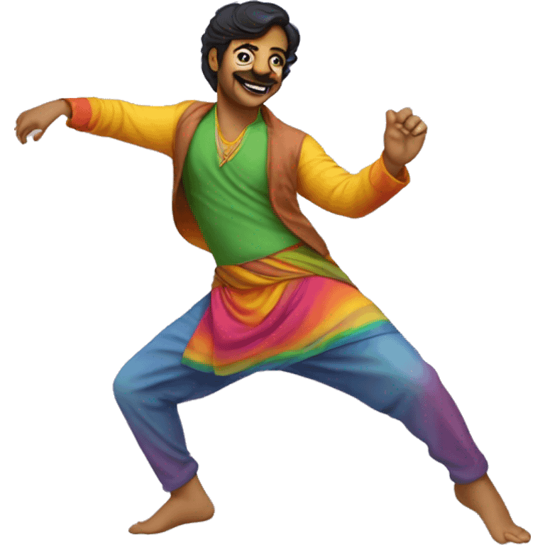 mallar chakravarty dancing on a rainbow emoji