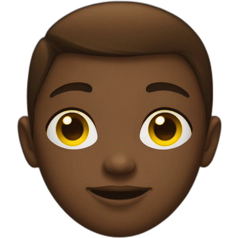 Young black with one brown eye and the other yellow emoji