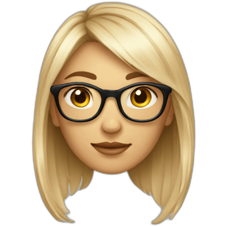 Femme jeune cheveux bland lunette emoji