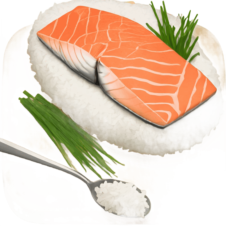 eating salmon with rice emoji