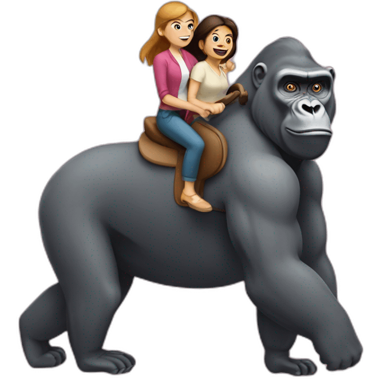 Gorilla riding wife emoji