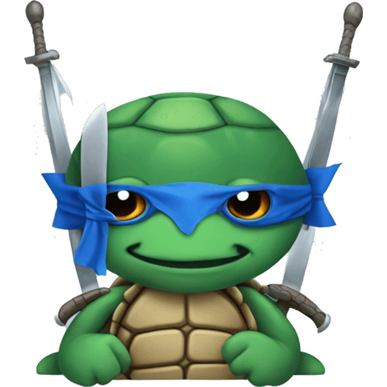 Turtle with a blue mask and swords emoji