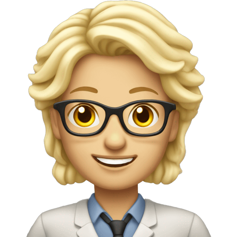 Teacher woman, masculine happy blond  emoji