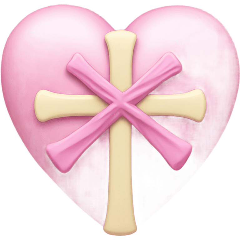 Pastel pink heart with cross bow emoji