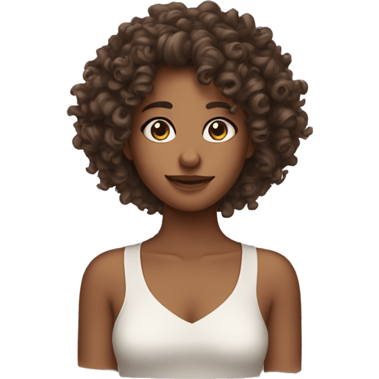 long curly hair cute skincare emoji