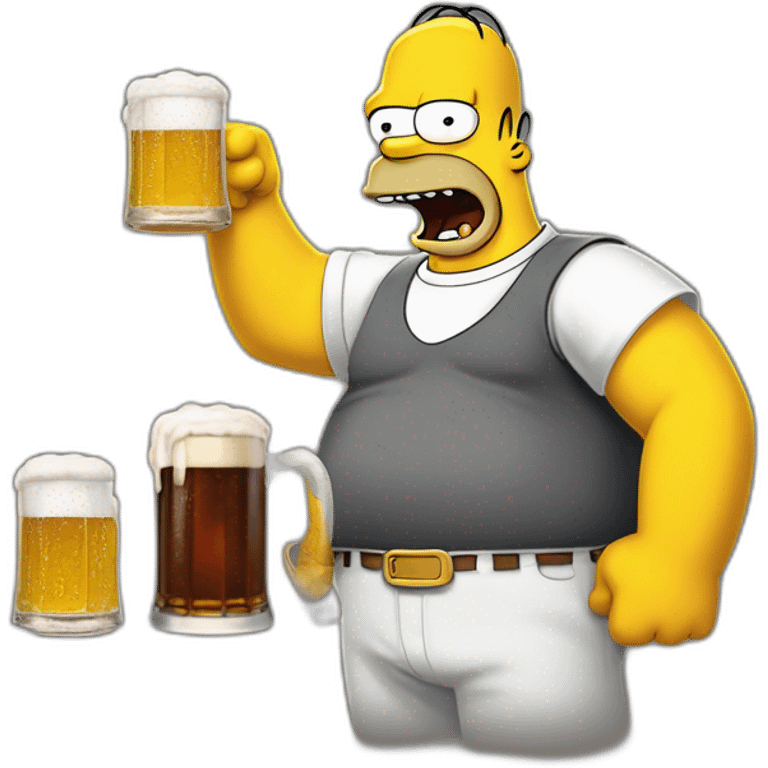 koba la d et Homer Simpson boivent un biere emoji