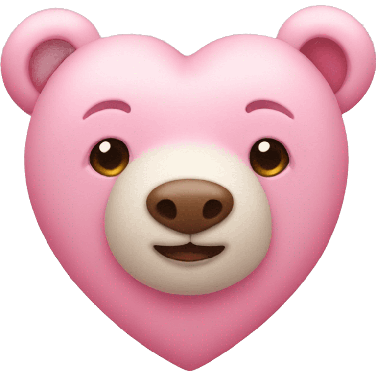 Soft pink heart with teddy bear emoji