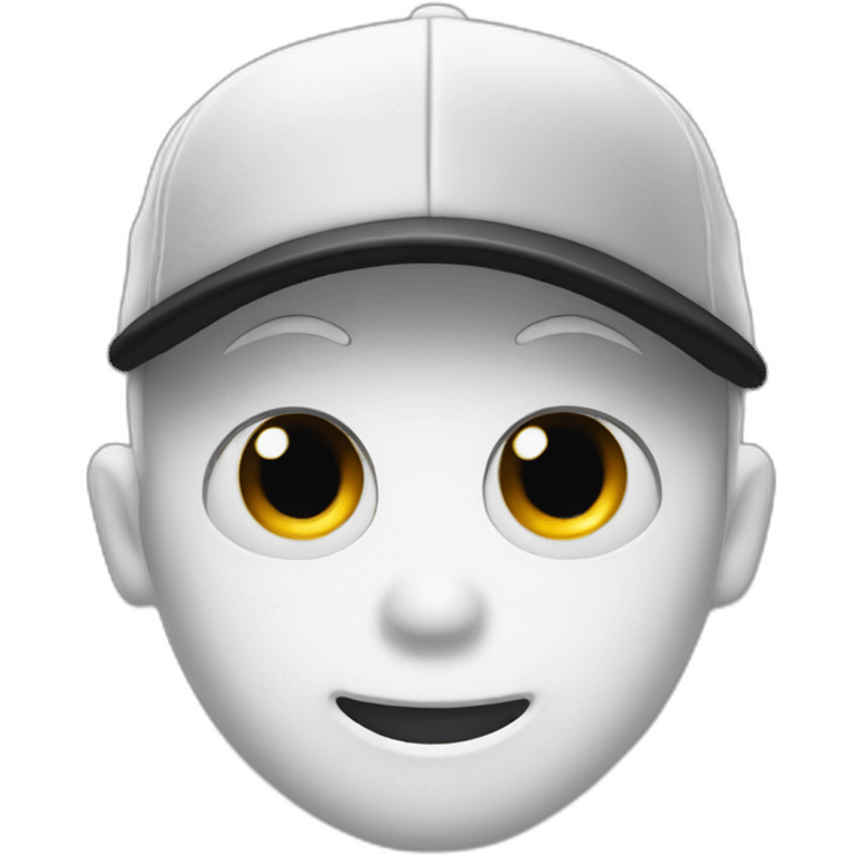 ghost emoji with a black baseball cap and short hair sticking out emoji