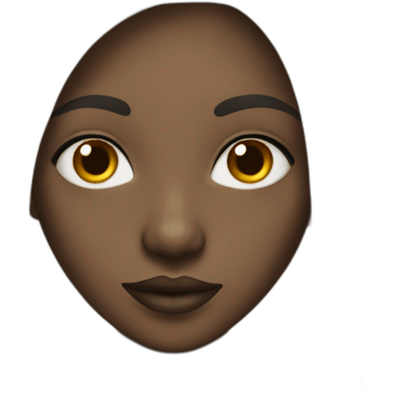 semi dark skin girl with septum in nose and hidden  dark hair coloring emoji