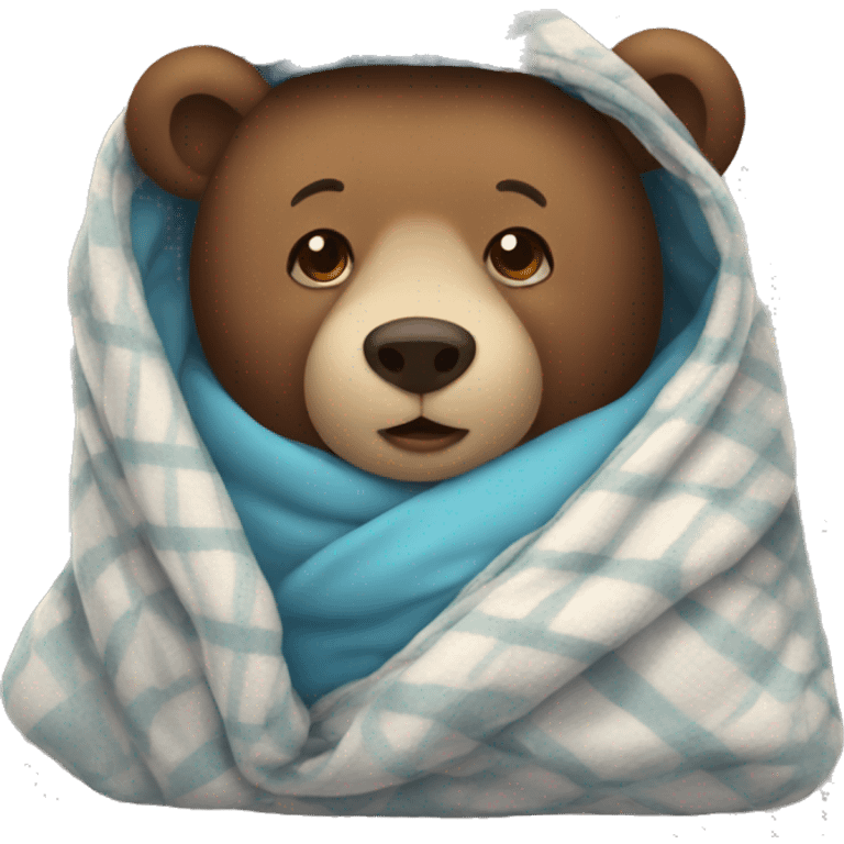 bear cozy in blanket emoji