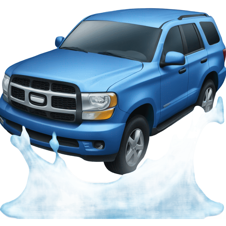 Blue suv melting in the sun emoji