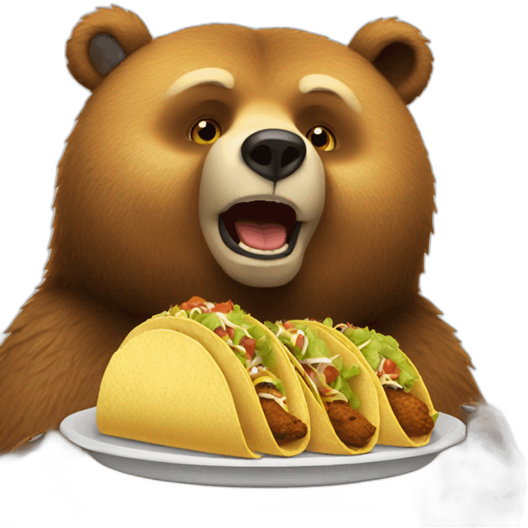 Bad bear is eating tacos emoji