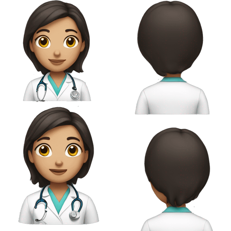 Cute brunette doctor emoji