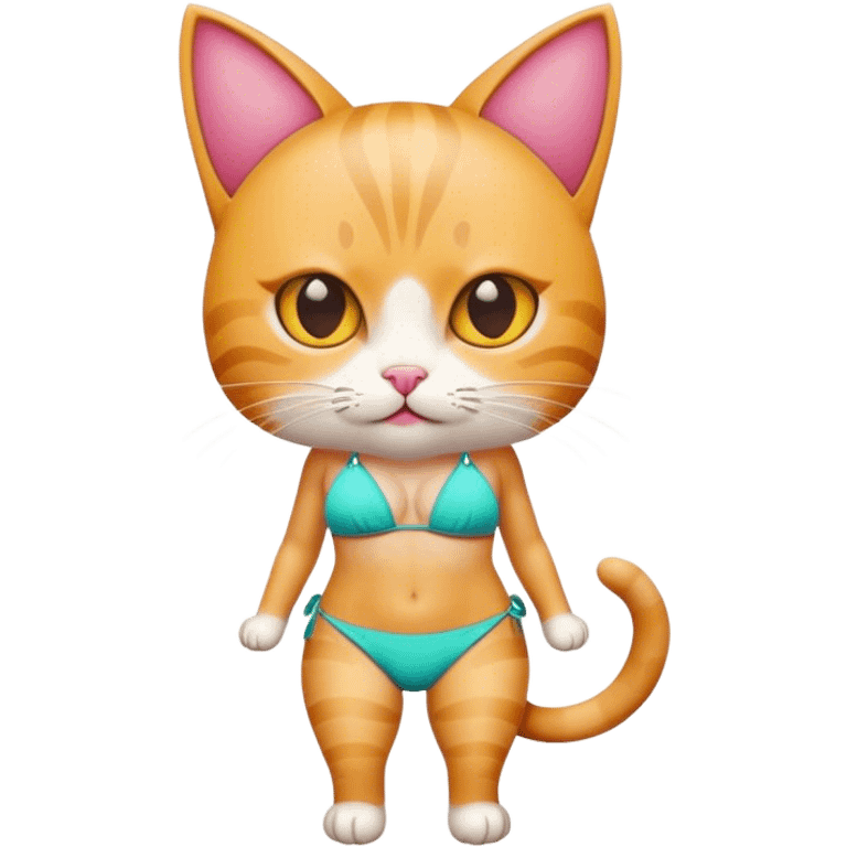 Cat wearing a bikini emoji