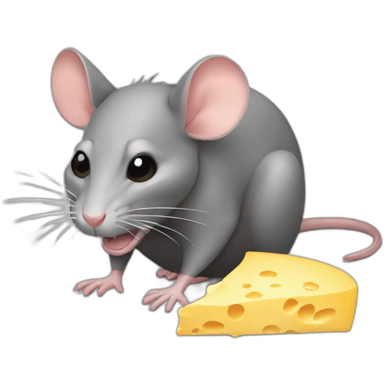 Rat eating cheese emoji