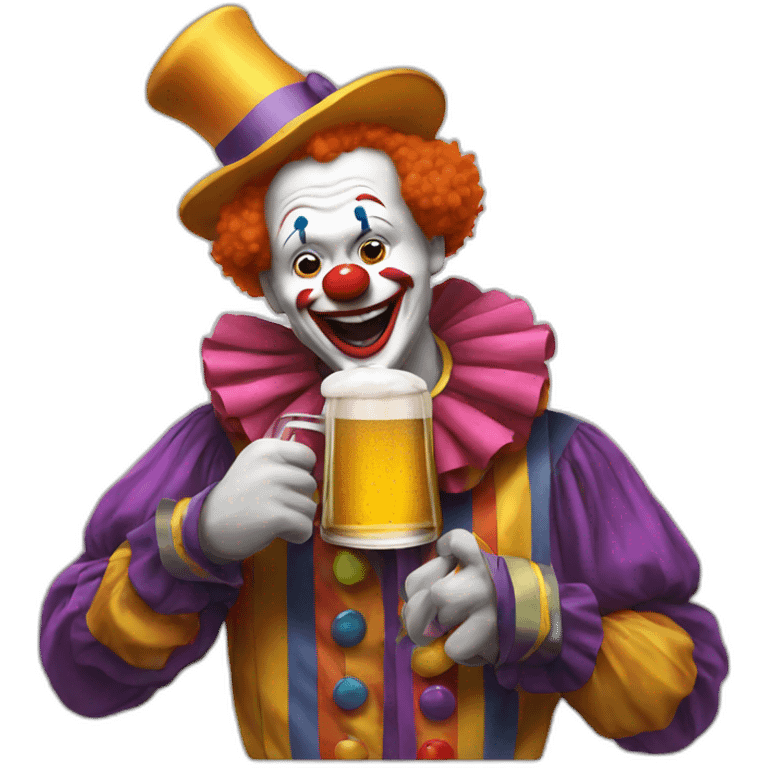 clown drinking beer emoji