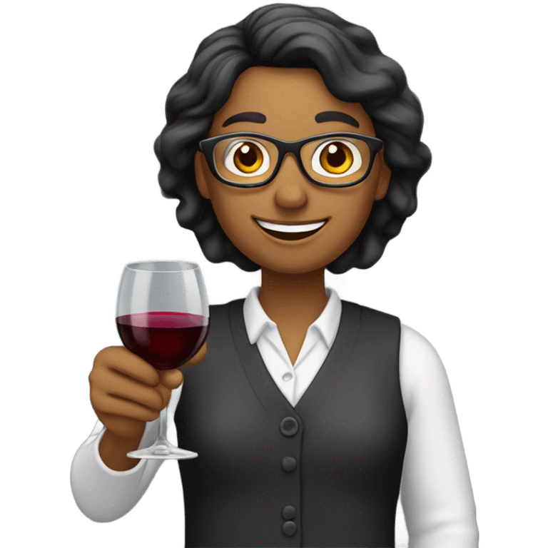 Teacher holding wine  emoji