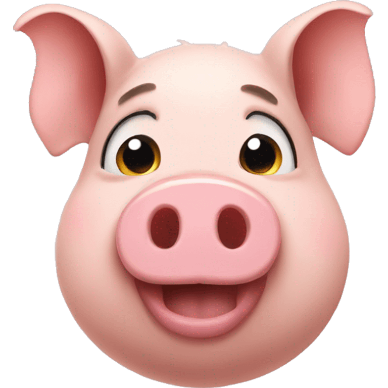 Pig saying miss you emoji