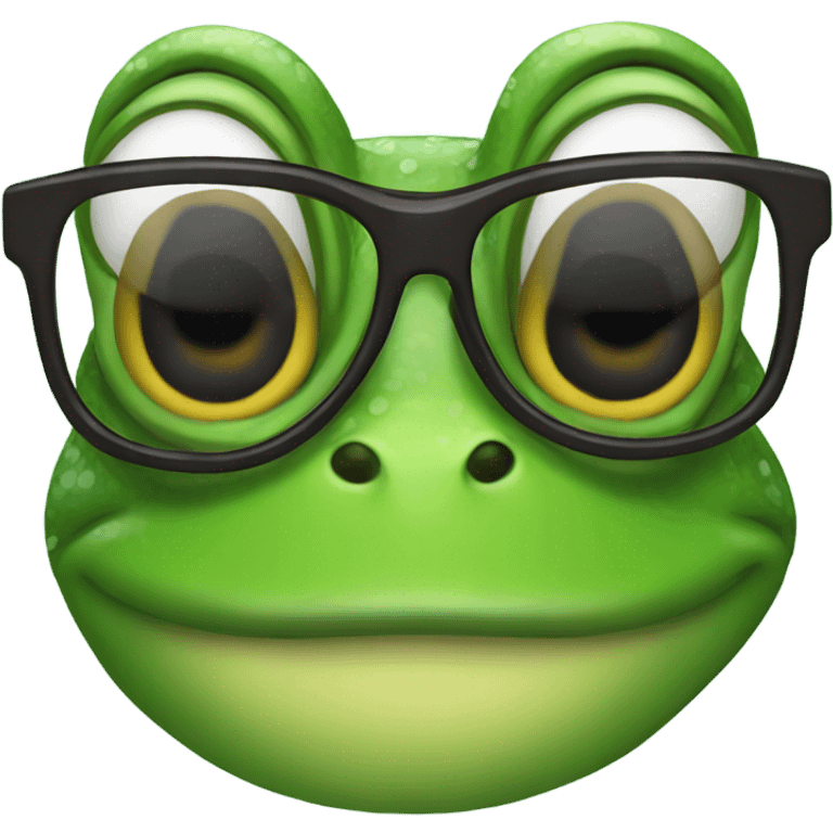 Frog with glasses  emoji