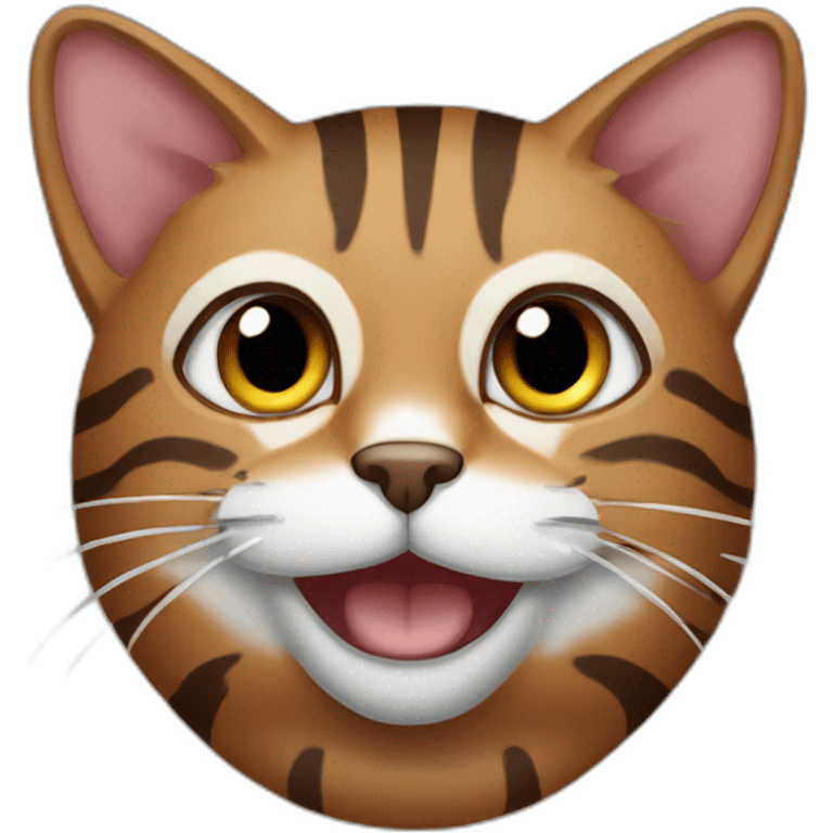 A brown striped cat emoji